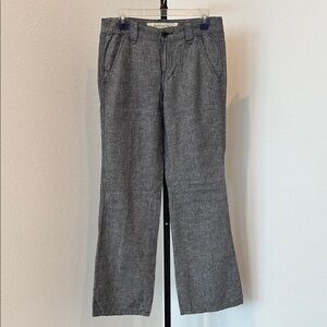 Daughters of the Liberation Linen & Cotton Blend Grey Straight Leg Pants, Sz 4